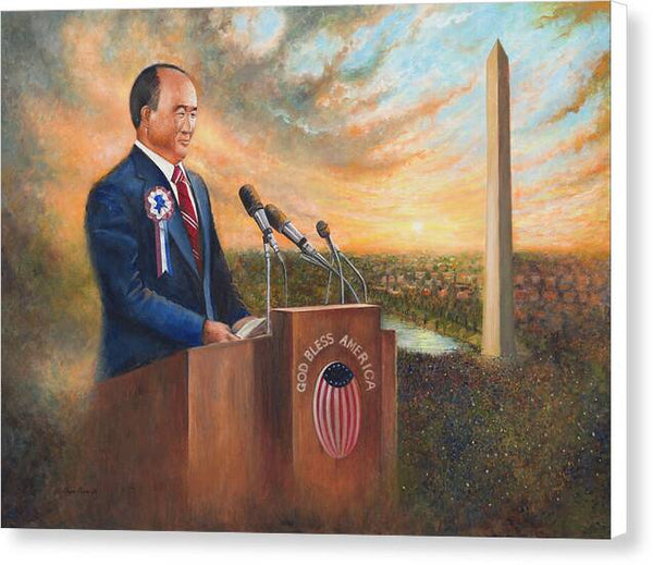 God Bless America Washington Monument Rally - Canvas Print
