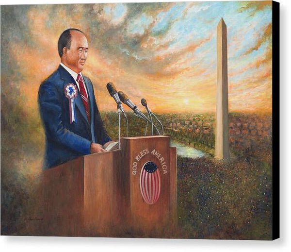 God Bless America Washington Monument Rally - Canvas Print