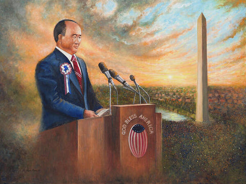 God Bless America Washington Monument Rally - Art Print