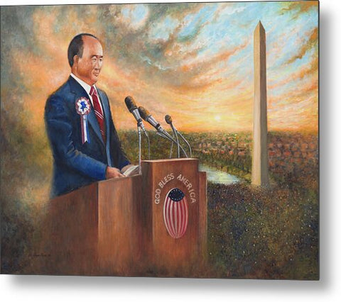 God Bless America Washington Monument Rally - Metal Print